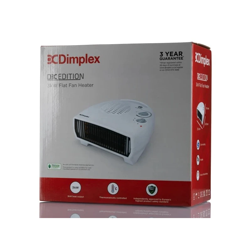 Dimplex 3 kW Portable Fan Heater, Thermostat Control, Type G Plug DXFF30TSN