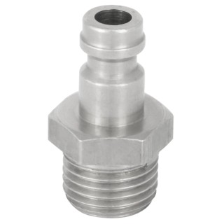 RS PRO Brass Pneumatic Quick Connect Coupling G 1/4 in Male Threaded Nickel Plated 35 bar 100°C 667-1816