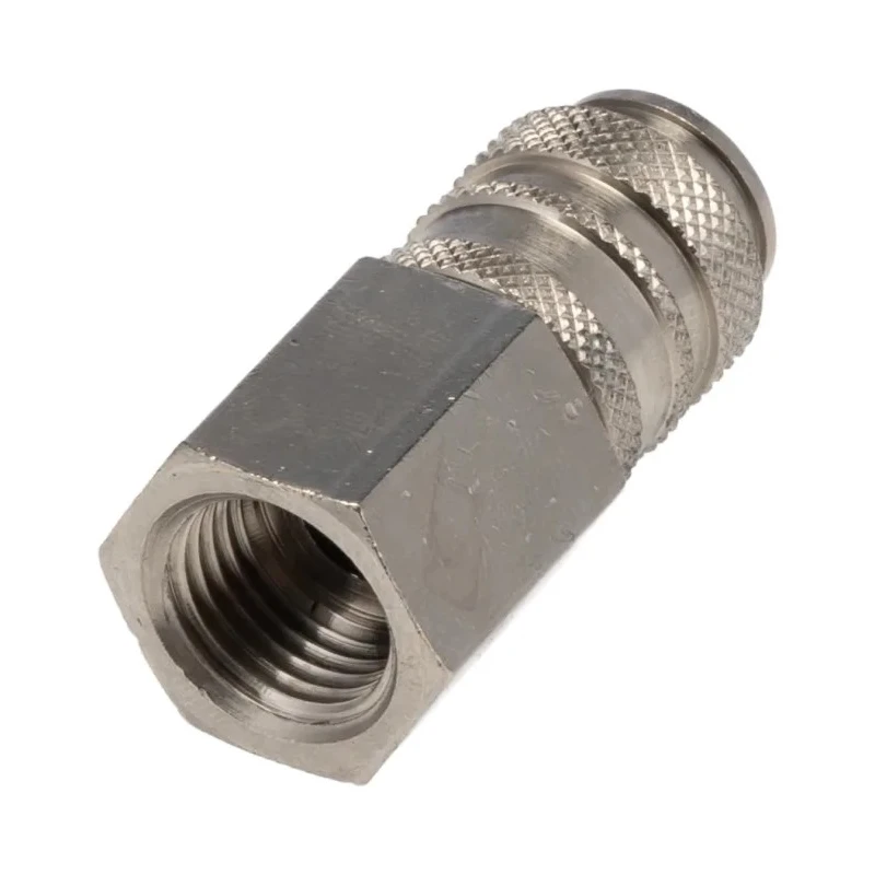 RS PRO Brass Pneumatic Quick Connect Coupling 1/4 in Female G Thread Single Shut Off Valve 667-1838