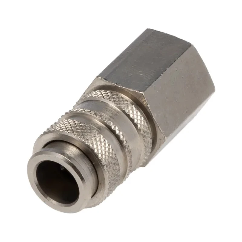 RS PRO Brass Pneumatic Quick Connect Coupling 1/4 in Female G Thread Single Shut Off Valve 667-1838