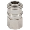 RS PRO Brass Pneumatic Quick Connect Coupling 1/2 in Female G Thread Nickel Finish 35 Bar Max Pressure 100°C Max 667-1982