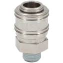 RS PRO Brass Pneumatic Quick Connect Coupling Thread Size 3/8 in Male G Nickel Finish 35 bar Maximum Pressure 100°C 667-1998