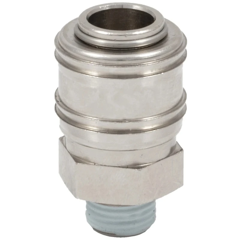 RS PRO Brass Pneumatic Quick Connect Coupling Thread Size 3/8 in Male G Nickel Finish 35 bar Maximum Pressure 100°C 667-1998