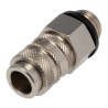 RS PRO Brass Pneumatic Quick Connect Coupling 1/4 in Male G Single Shut Off with Valve 667-1844