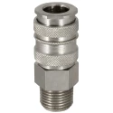 RS PRO Brass Steel Pneumatic Quick Connect Coupling 1/2 in Male G Single Shut Off Valve 667-2046
