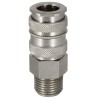 RS PRO Brass Steel Pneumatic Quick Connect Coupling 1/2 in Male G Single Shut Off Valve 667-2046