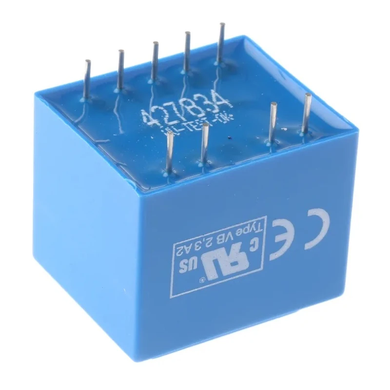 Block 6 V ac 2 Output Pin PCB Transformer, ENEC 10 (VDE), C-UL-US 2.3 VA AVB2.3/2/6