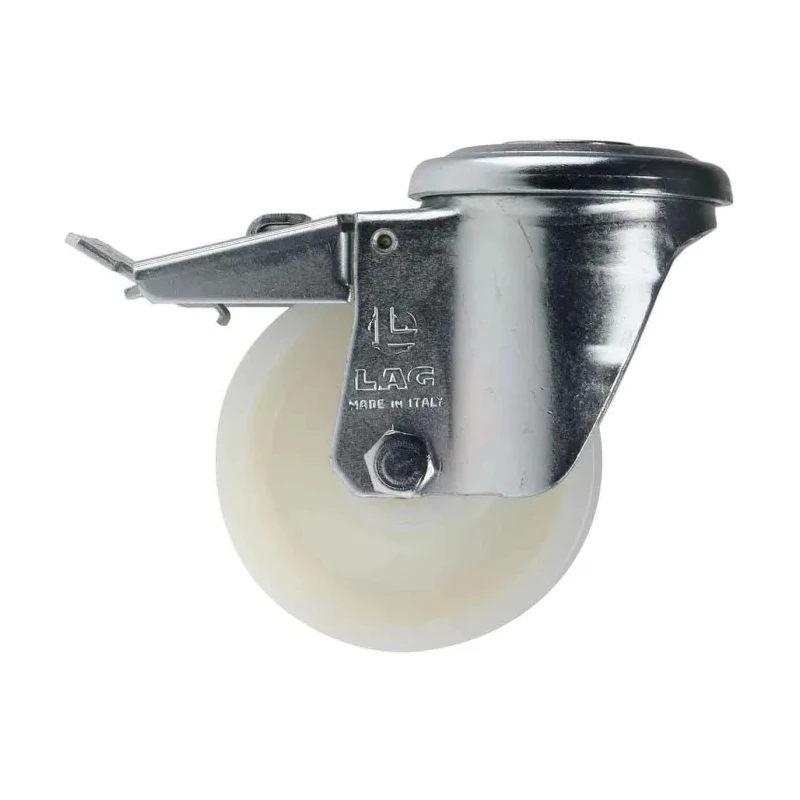 LAG Swivel Castor Wheel, 120 kg Capacity, 80 mm Polyamide Wheel with Brakes, Overall Height 106 mm, Medium Duty 18962 FR FB