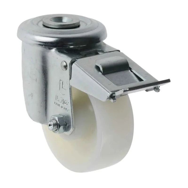 LAG Swivel Castor Wheel, 120 kg Capacity, 80 mm Polyamide Wheel with Brakes, Overall Height 106 mm, Medium Duty 18962 FR FB