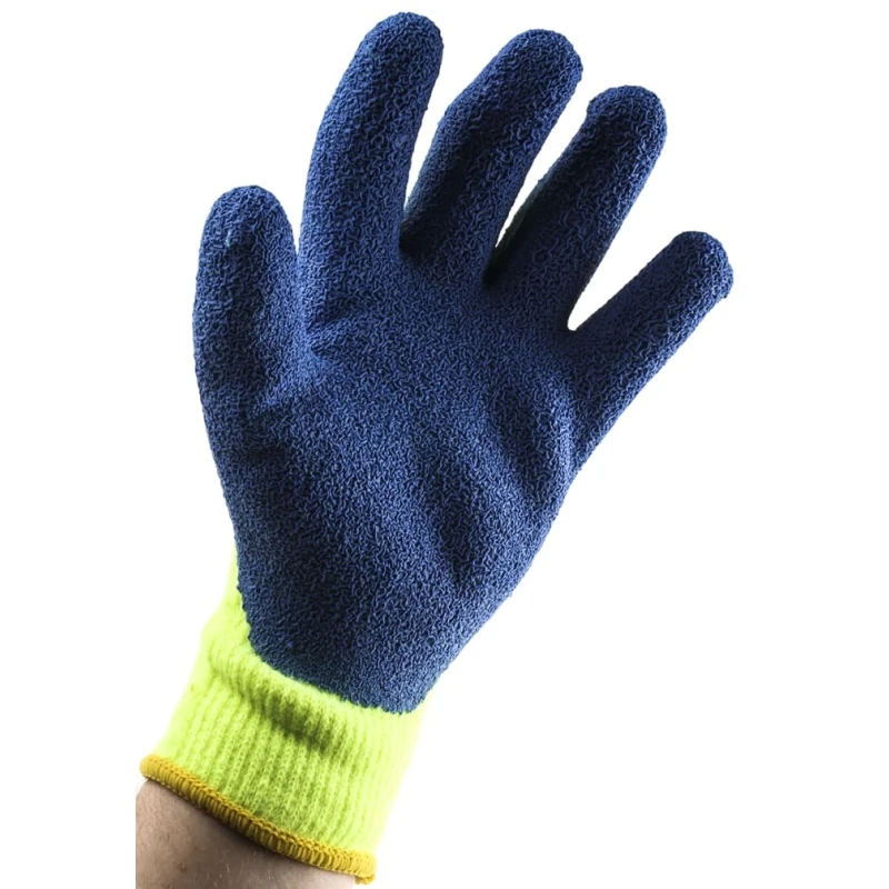 Ansell PowerFlex Yellow Acrylic Work Gloves Size 8 Latex Coating 80400080