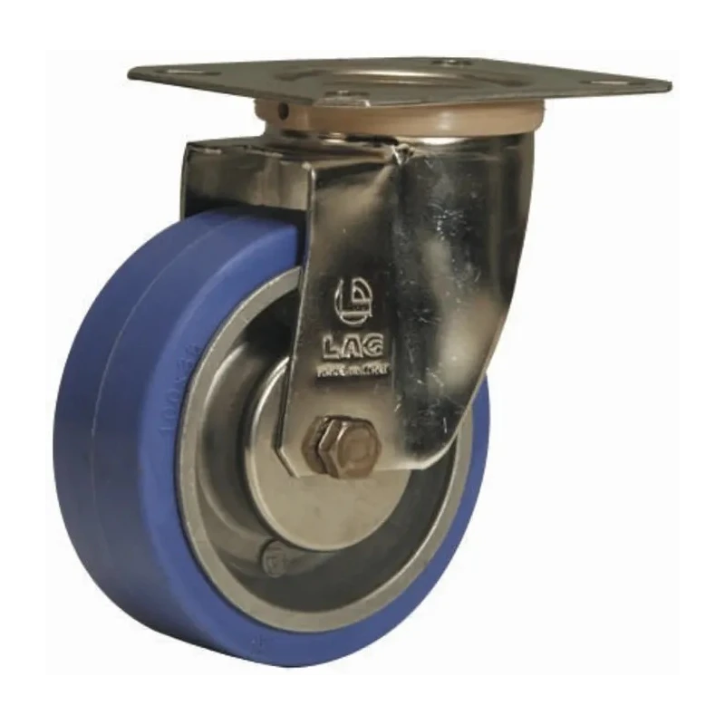 LAG Swivel Castor 100 kg Capacity 100 mm Wheel Rubber, Ball Bearing, Die Cast Aluminium Hub 27107PF