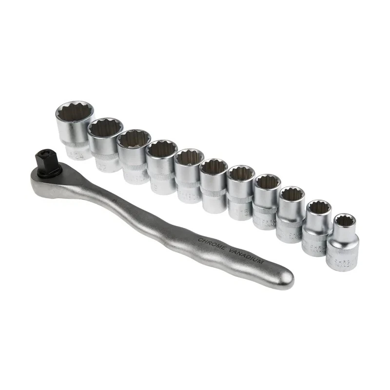RS PRO Industrial 12-Piece 1/2 in Chrome Vanadium Steel Shallow Socket Set 668-5792