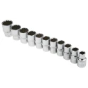 RS PRO Industrial 12-Piece 1/2 in Chrome Vanadium Steel Shallow Socket Set 668-5792