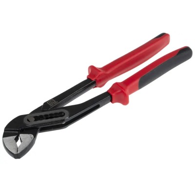 RS PRO Water Pump Plier 250mm Chrome Vanadium Steel Full Polished Phosphate Black 668-5903