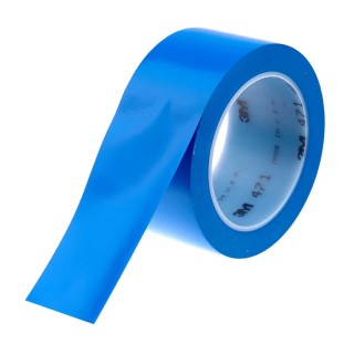 3M Blue Vinyl Lane Marking Tape 50mm x 33m, 0.14mm Thickness, Rubber Adhesive 471