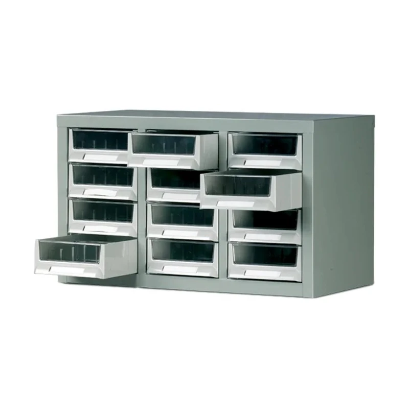 RS PRO Drawer Storage Unit Steel Cabinet 12 Drawers 350 mm Height x 586 mm Width x 290 mm Depth Grey 669-3793