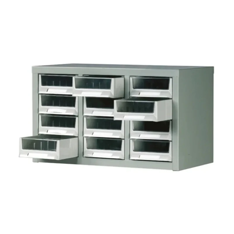 RS PRO Drawer Storage Unit Steel Cabinet 12 Drawers 350 mm Height x 586 mm Width x 290 mm Depth Grey 669-3793
