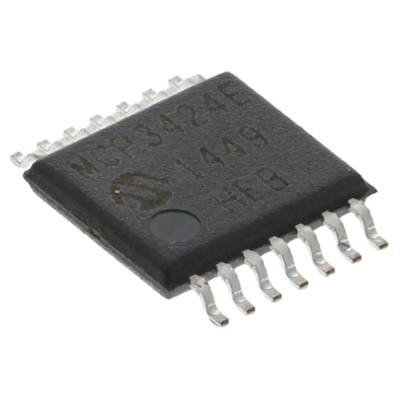 Microchip 4-Channel 18-bit Delta Sigma Analog to Digital Converter Surface Mount, 14-Pin TSSOP MCP3424-E/ST