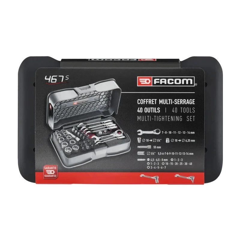 Facom 40 Piece Mechanical Tool Kit with Case 467BS.BOXPB