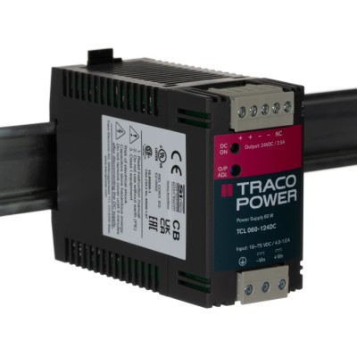 TRACOPOWER TCL-DC DC/DC Converter 24V DC 2.5A Output 18-75V DC Input -25°C to 70°C TCL 060-124 DC
