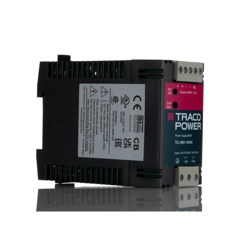 TRACOPOWER TCL-DC DC/DC Converter 24V DC 2.5A Output 18-75V DC Input -25°C to 70°C TCL 060-124 DC