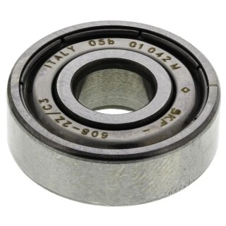 SKF Single Row Deep Groove Ball Bearing 8 mm ID, 22 mm OD, 7 mm Width, Sheet Metal Cage, Steel Balls, Shielded 608-2Z/C3