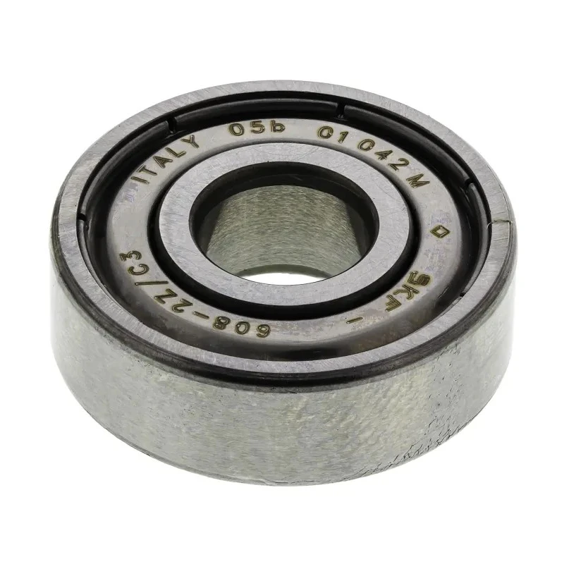 SKF Single Row Deep Groove Ball Bearing 8 mm ID, 22 mm OD, 7 mm Width, Sheet Metal Cage, Steel Balls, Shielded 608-2Z/C3