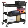 RS PRO 3 Thermoplastic Rubber Trolley, 3 Shelves, 866 mm Platform Length, 500 mm Platform Width, 200 kg Load 669-3752