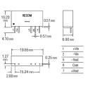 Recom RH Series 1W SIP Dual Output Medical Approved Isolated DC/DC Converter, 12V dc 42mA Output, 3kV DC Isolation RH-2412D