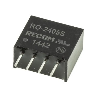 Recom DC/DC Converter 5V DC Output 200 mA, 24V DC Input, 1W, Through Hole, SIP Package RO-2405S