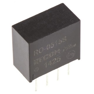Recom DC/DC Converter Through Hole 15V DC Output 66mA 4.5-5V DC Input 1W RO-0515S