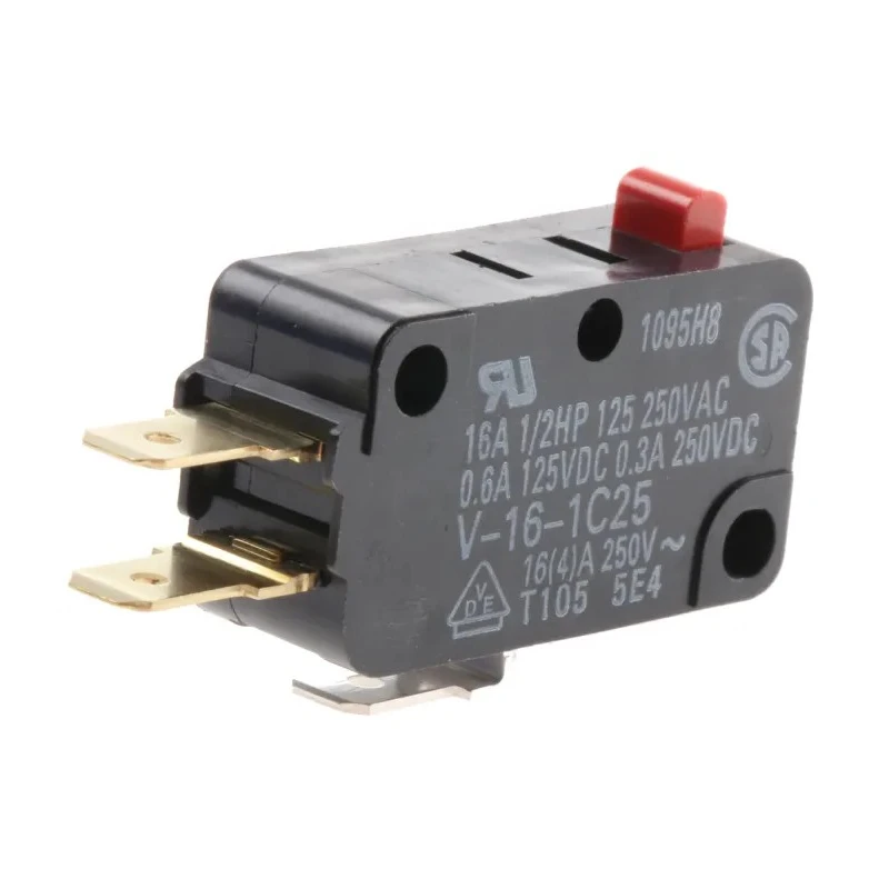 Omron Pin Plunger Micro Switch, Tab Terminal, 16A, 250 V ac, SPCO, IP40 V-16-1C25