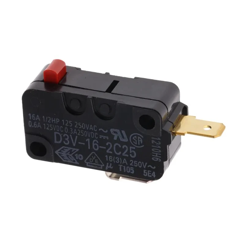 Omron Pin Plunger Micro Switch, Tab Terminal, 16A, SPST, IP40 D3V-16-2C25