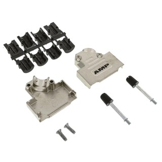 TE Connectivity Zinc Angled D-Sub Backshell 15 Way Strain Relief ADK Series 1-1478763-5
