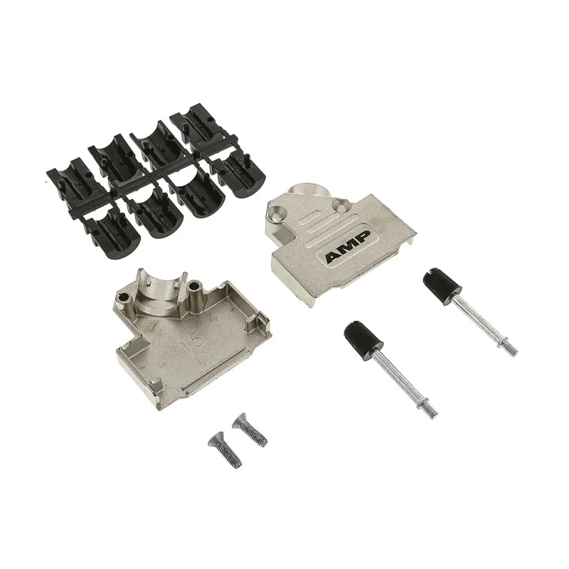 TE Connectivity Zinc Angled D-Sub Backshell 15 Way Strain Relief ADK Series 1-1478763-5