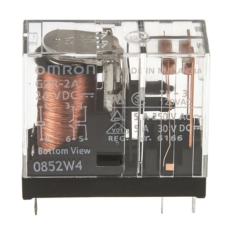 Omron PCB Power Relay DPST 24V DC Coil 5A Switching Current 125V DC 380V AC G2R-2A DC24