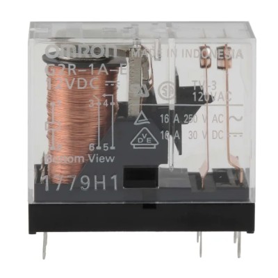 Omron PCB Power Relay 12V DC Coil, 16A Switching Current, SPST, Through Hole Terminal, G2R-1A-E DC12