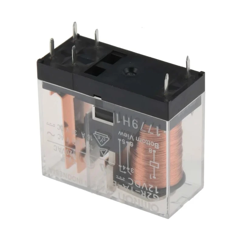 Omron PCB Power Relay 12V DC Coil, 16A Switching Current, SPST, Through Hole Terminal, G2R-1A-E DC12
