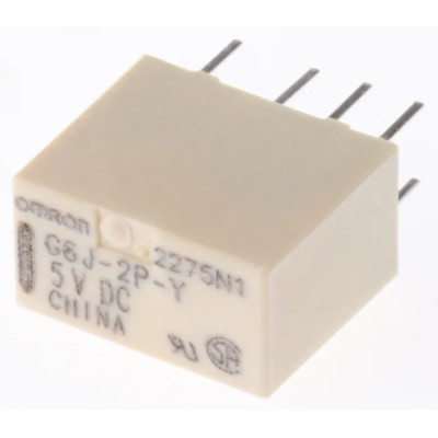 Omron Ultra Compact DPDT PCB Signal Relay 5V DC Coil 1A Switching Current G6J-2P-Y DC5
