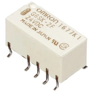 Omron Surface Signal Relay 3V DC Coil 2A DPDT, Gold Plated Contacts, 9.2mm x 9.2mm x 14.8mm G6SK-2F DC3