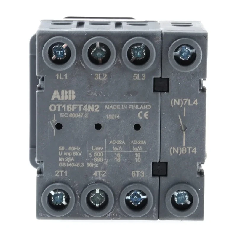 ABB 4-Pole Panel Mount Non-Fused Isolator Switch IP20, 16A Current, 560 kW Switching Power OT16FT4N2 1SCA105711R1001