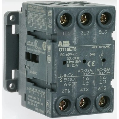 ABB 3-Pole Panel Mount Isolator Switch IP20, 100A, 560kW OT100FT3 1SCA105023R1001