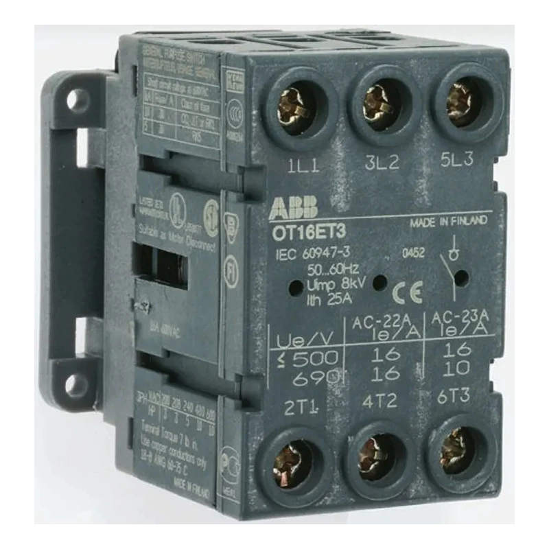 ABB 3-Pole Panel Mount Isolator Switch IP20, 100A, 560kW OT100FT3 1SCA105023R1001