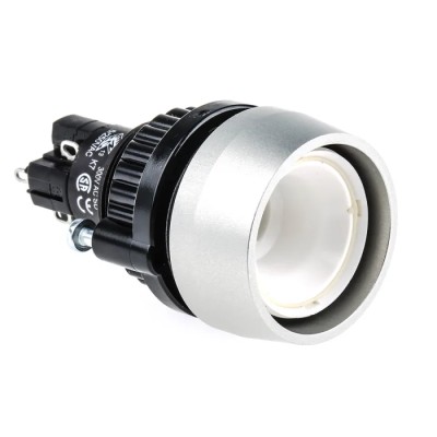 EAO 14 Series Illuminated Push Button Switch Panel Mount Momentary SPDT 22.5 mm Cutout IP67 24 V dc 14-131.0252 + 704.600.1