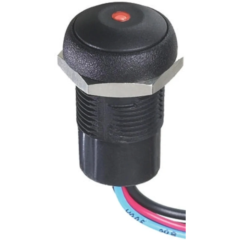 APEM IR Series Illuminated Momentary Push Button Switch, Panel Mount, 14.8 mm Cutout, SPST, Red LED, IP67, 48 V IRR3F422LOS