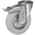 LAG Swivel Castor 120 kg Load Capacity 125 mm Rubber Wheel Roller Bearing Steel Hub Model 12662G FR FB