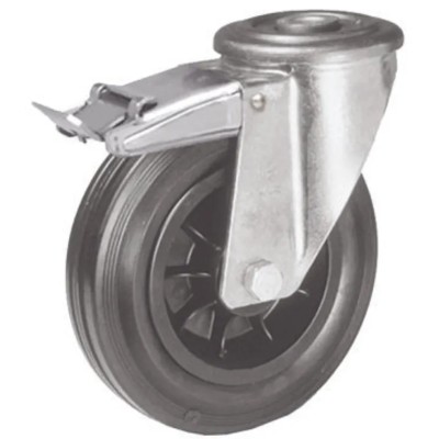 LAG Swivel Castor 90 kg Load Capacity 125 mm Rubber Wheel with Thermoplastic Hub 14312 FR FB