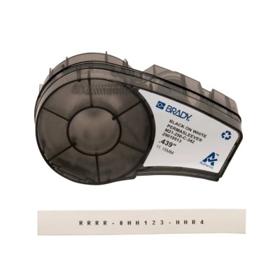 Brady Black on White Black Heat Shrink Labels 6.35 mm Width 2.13 m Length Polyolefin Heat-Shrinkable Sleeves M21-250-C-342