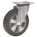 LAG Swivel Castor, 200 kg Load Capacity, 125 mm Rubber Wheel, Galvanised Steel Frame 16330
