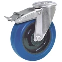 LAG Swivel Castor, 180 kg Load Capacity, 125 mm Diameter Rubber Wheel with Polyamide Hub 32509BFRFC